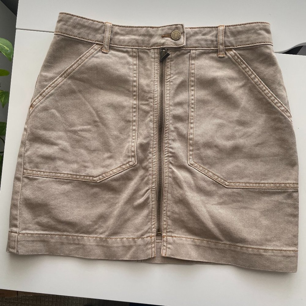 BDG Medium Tan Khaki Denim Skirt in Excellent Condition